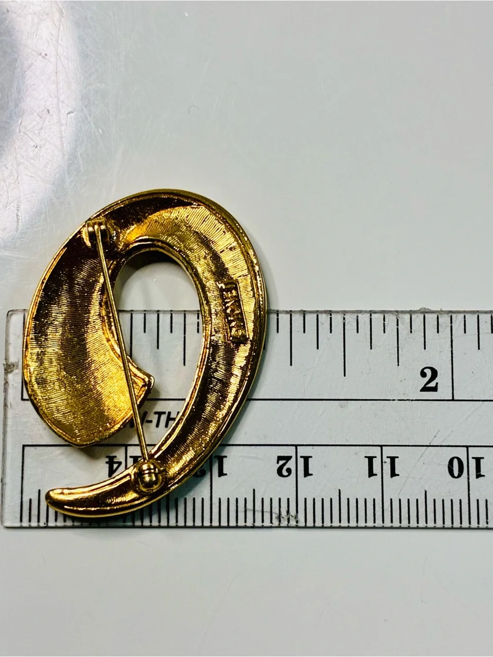 VTG 80s Monet Gold and Black Swirl Enamel Minimalist Brooch
